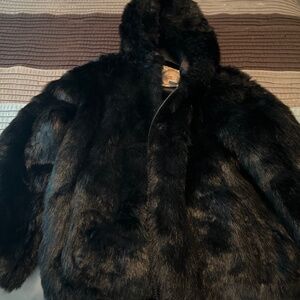 Mens Boomer faux fur coats